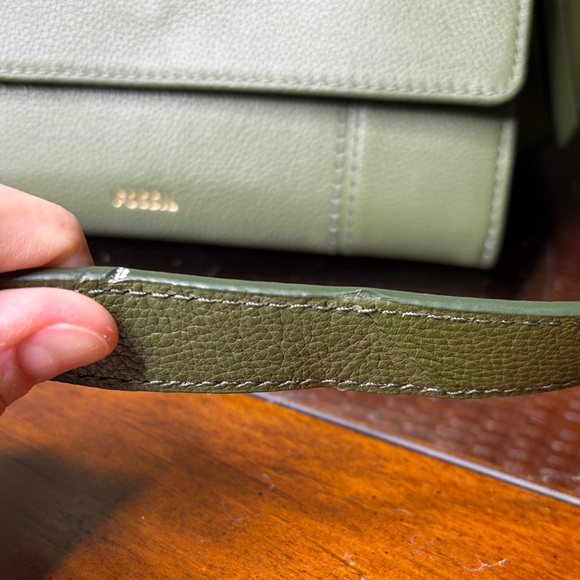 NWT Fossil Talia hobo comes with wallet chive Suede & Leather Shoulder Hobo Bag - Picture 3 of 14